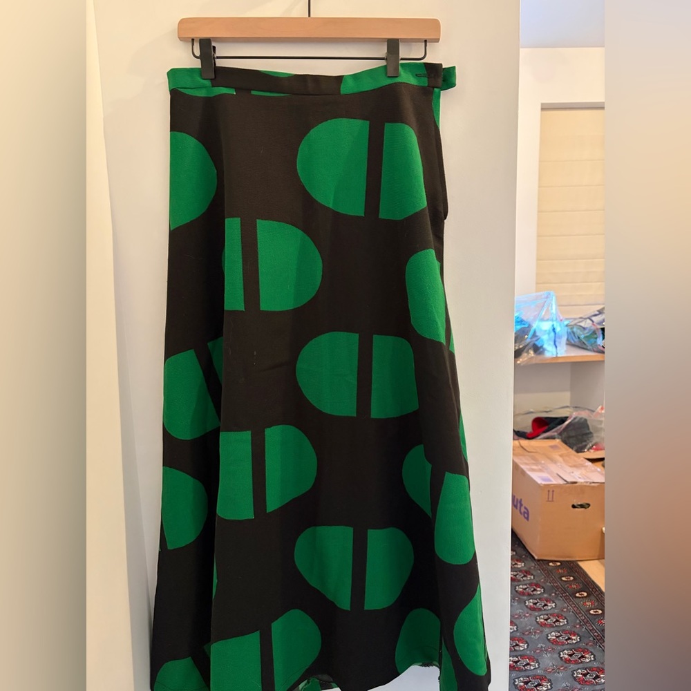 Balenciaga Green and Black Patterned Fabric